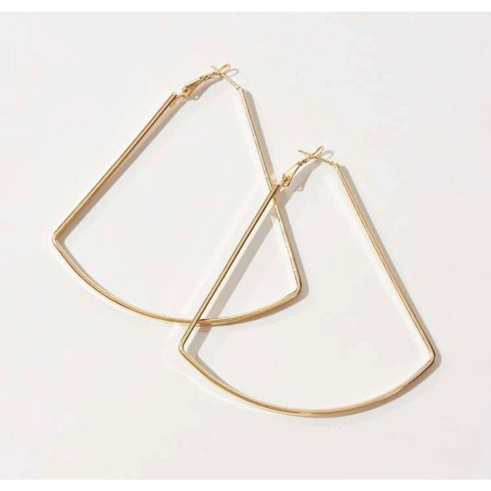 Large Pie Shaped Hoop Earrings